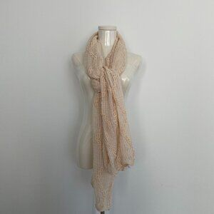 Textured + Sequined Ivory Scarf